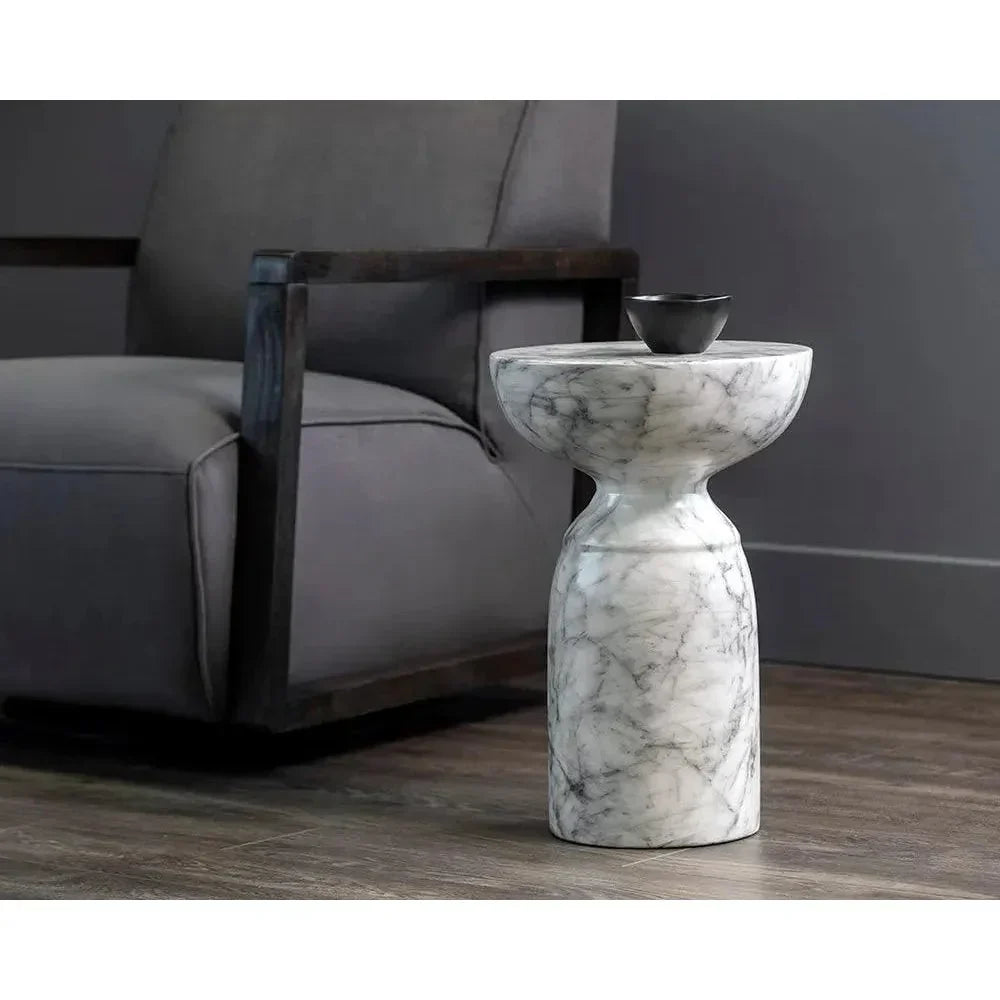 Goya Concrete Outdoor Round End Table - LOOMLAN - SUNPAN - Outdoor Side Tables