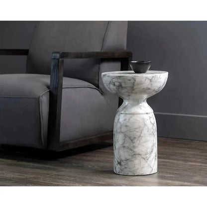 Goya Concrete Outdoor Round End Table - LOOMLAN - SUNPAN - Outdoor Side Tables