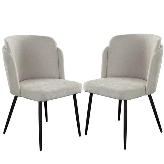 Grace Cream Fabric Armless Dining Chair (Set of 2)