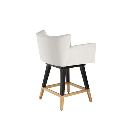 Grace Fabric Swivel Counter Stool - LOOMLAN - Peninsula Home - Poufs and Stools