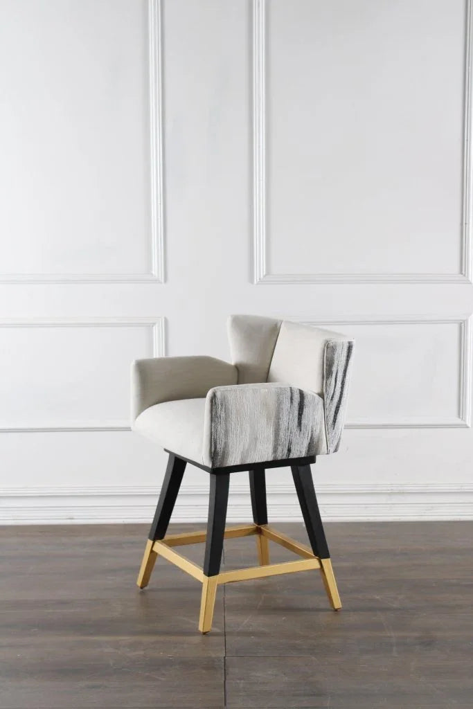 Grace Fabric Swivel Counter Stool - LOOMLAN - Peninsula Home - Poufs and Stools