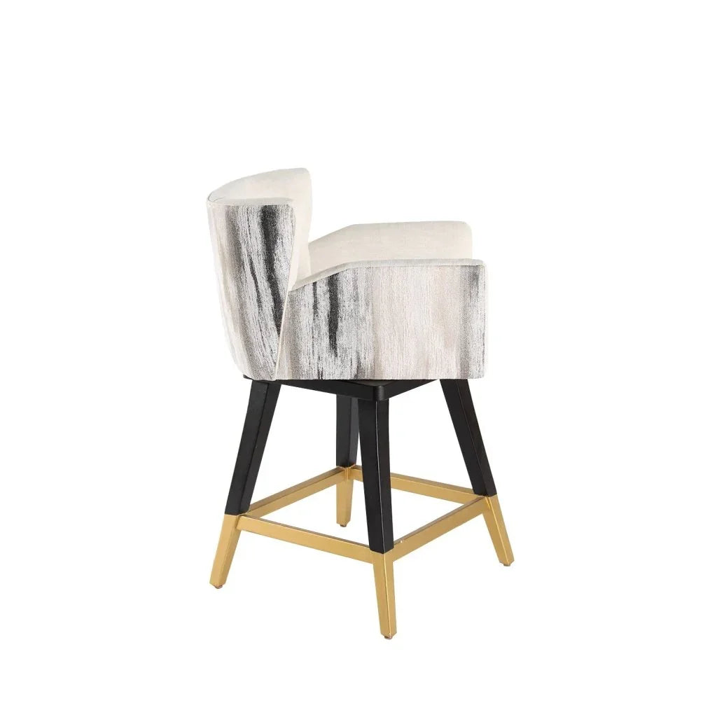 Grace Fabric Swivel Counter Stool - LOOMLAN - Peninsula Home - Poufs and Stools