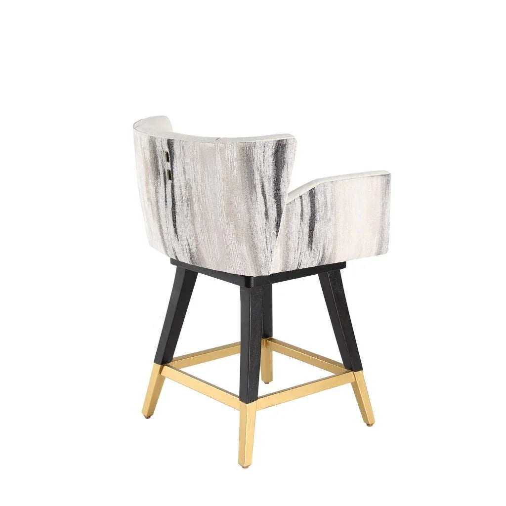 Grace Fabric Swivel Counter Stool - LOOMLAN - Peninsula Home - Poufs and Stools