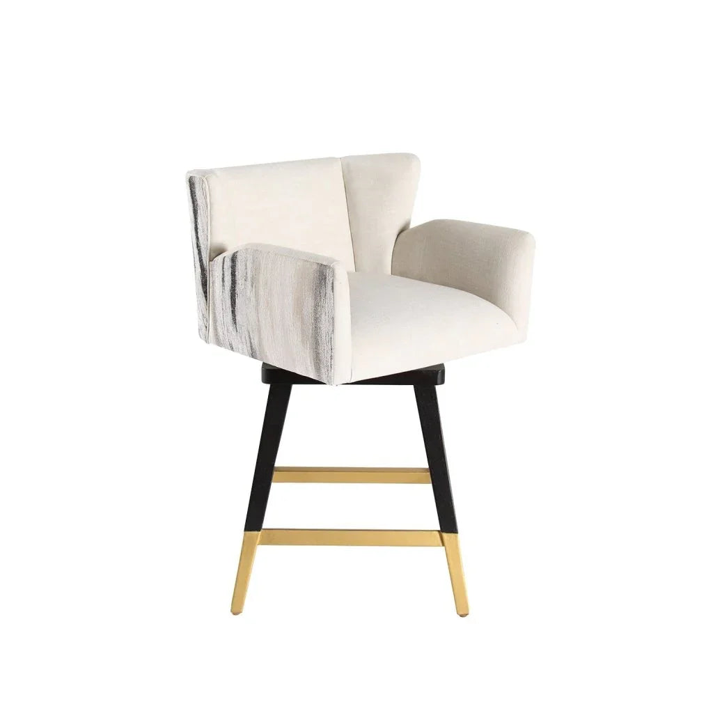 Grace Fabric Swivel Counter Stool - LOOMLAN - Peninsula Home - Poufs and Stools