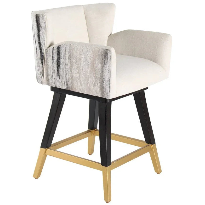 Grace Fabric Swivel Counter Stool - LOOMLAN - Peninsula Home - Poufs and Stools