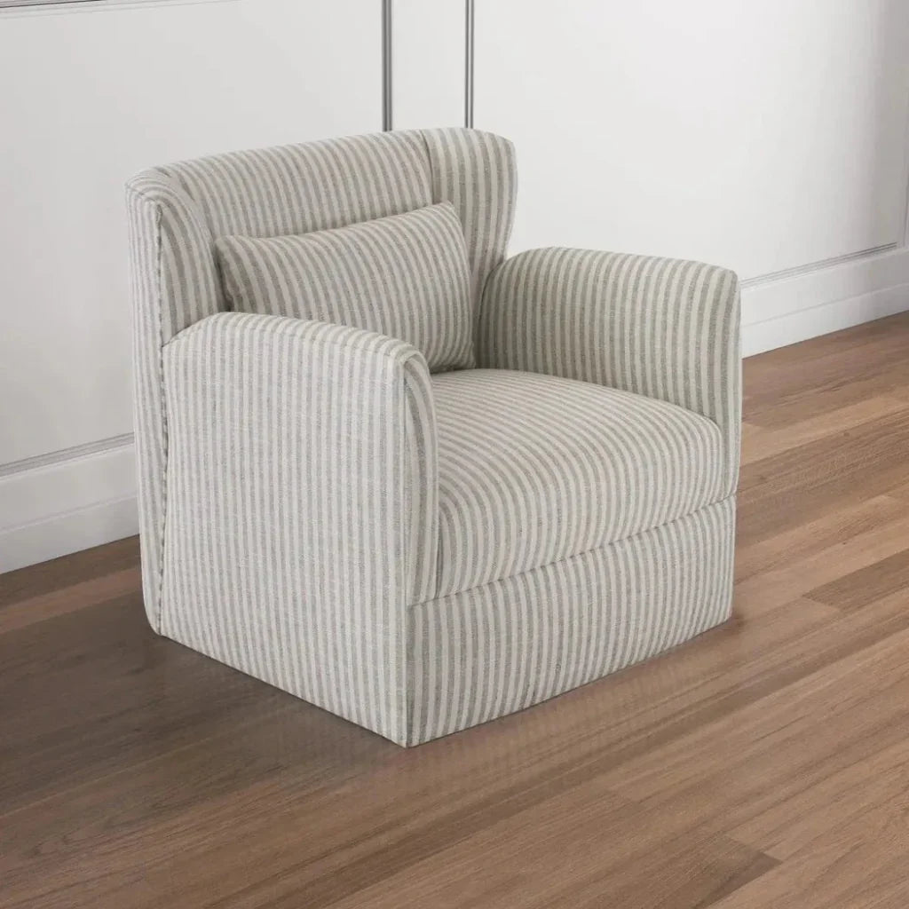 Grace Swivel Striped Club Chair - LOOMLAN - Peninsula Home - Club Chairs