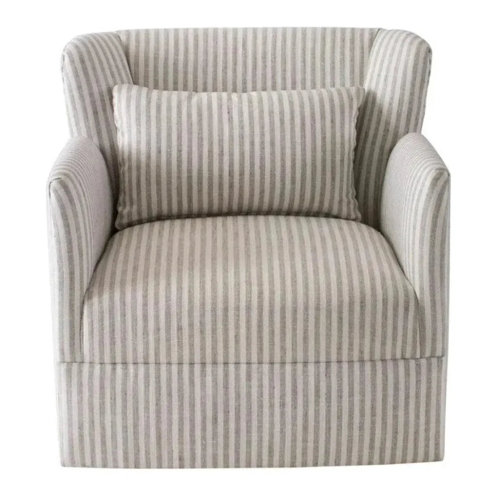 Grace Swivel Striped Club Chair - LOOMLAN - Peninsula Home - Club Chairs