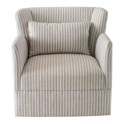 Grace Swivel Striped Club Chair - LOOMLAN - Peninsula Home - Club Chairs