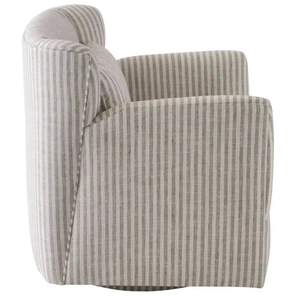 Grace Swivel Striped Club Chair - LOOMLAN - Peninsula Home - Club Chairs