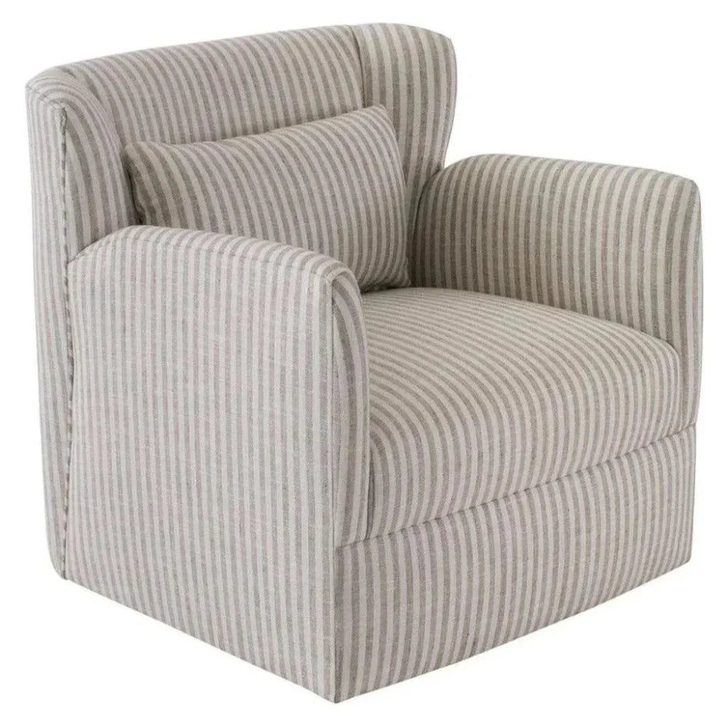 Grace Swivel Striped Club Chair - LOOMLAN - Peninsula Home - Club Chairs