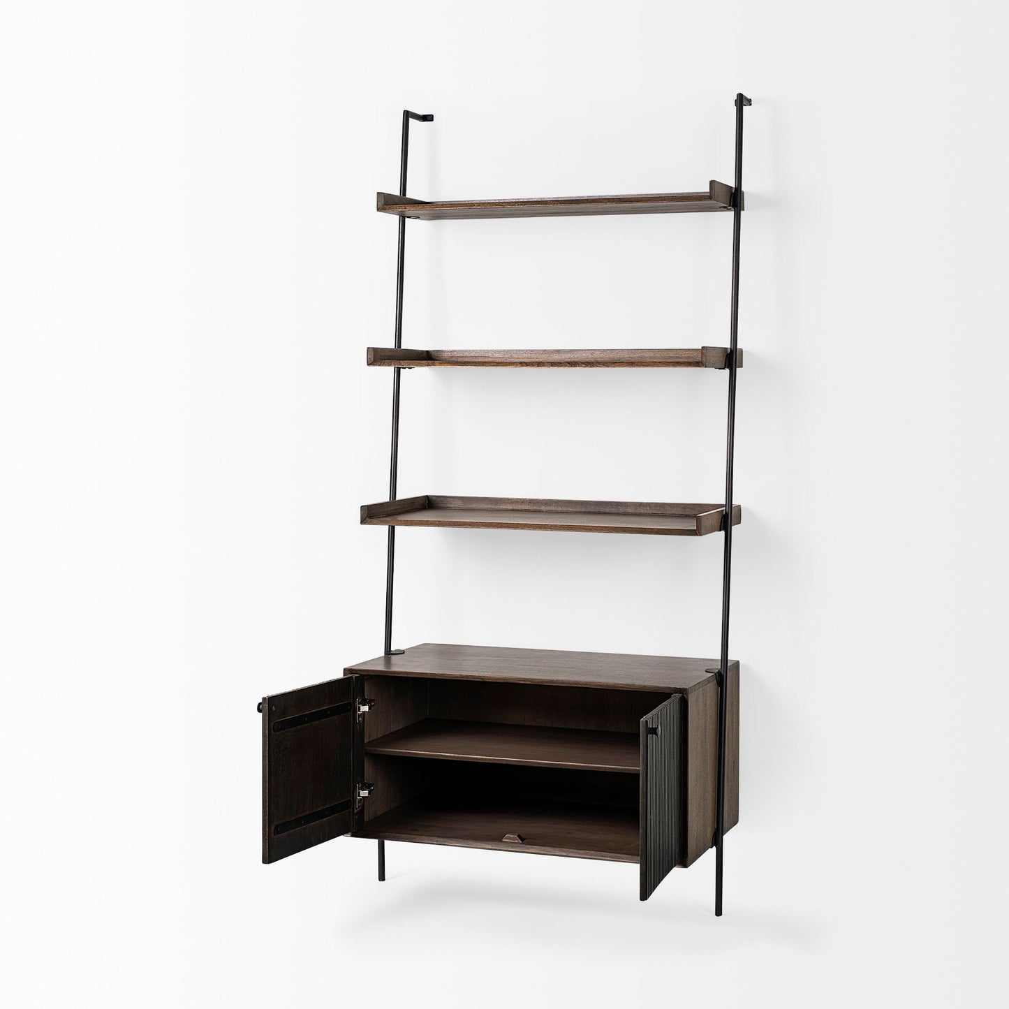 Grace Three Shelves Wooden Shelving Unit-Etageres-Mercana-LOOMLAN