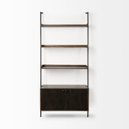 Grace Three Shelves Wooden Shelving Unit-Etageres-Mercana-LOOMLAN