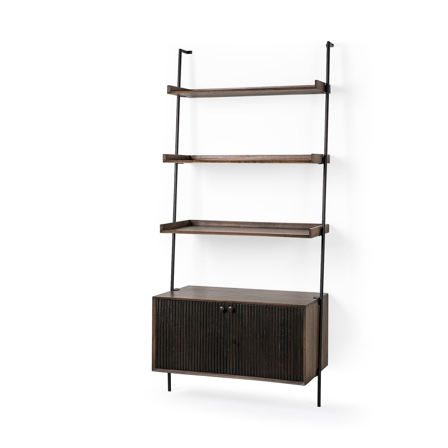 Grace Three Shelves Wooden Shelving Unit-Etageres-Mercana-LOOMLAN