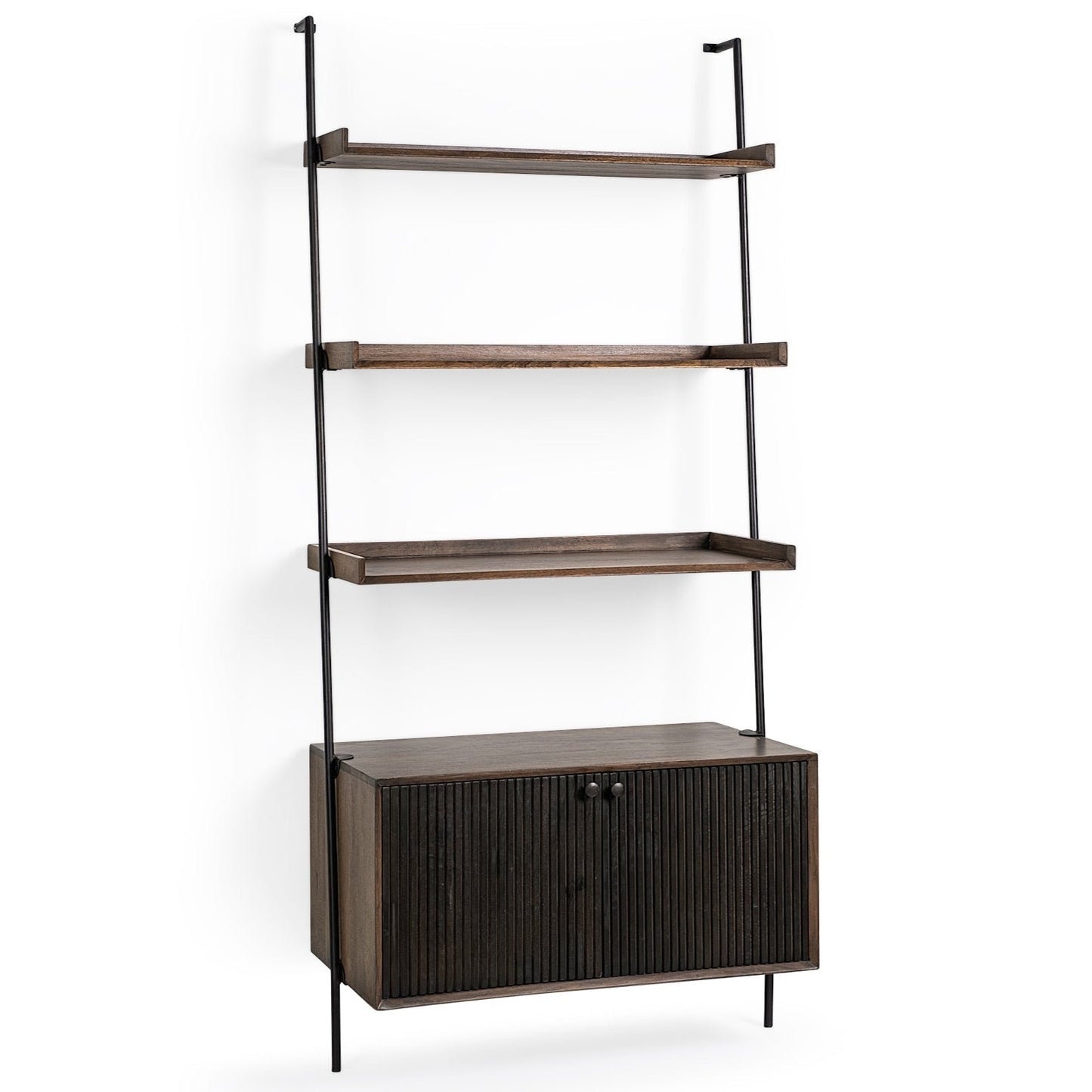 Grace Three Shelves Wooden Shelving Unit-Etageres-Mercana-LOOMLAN