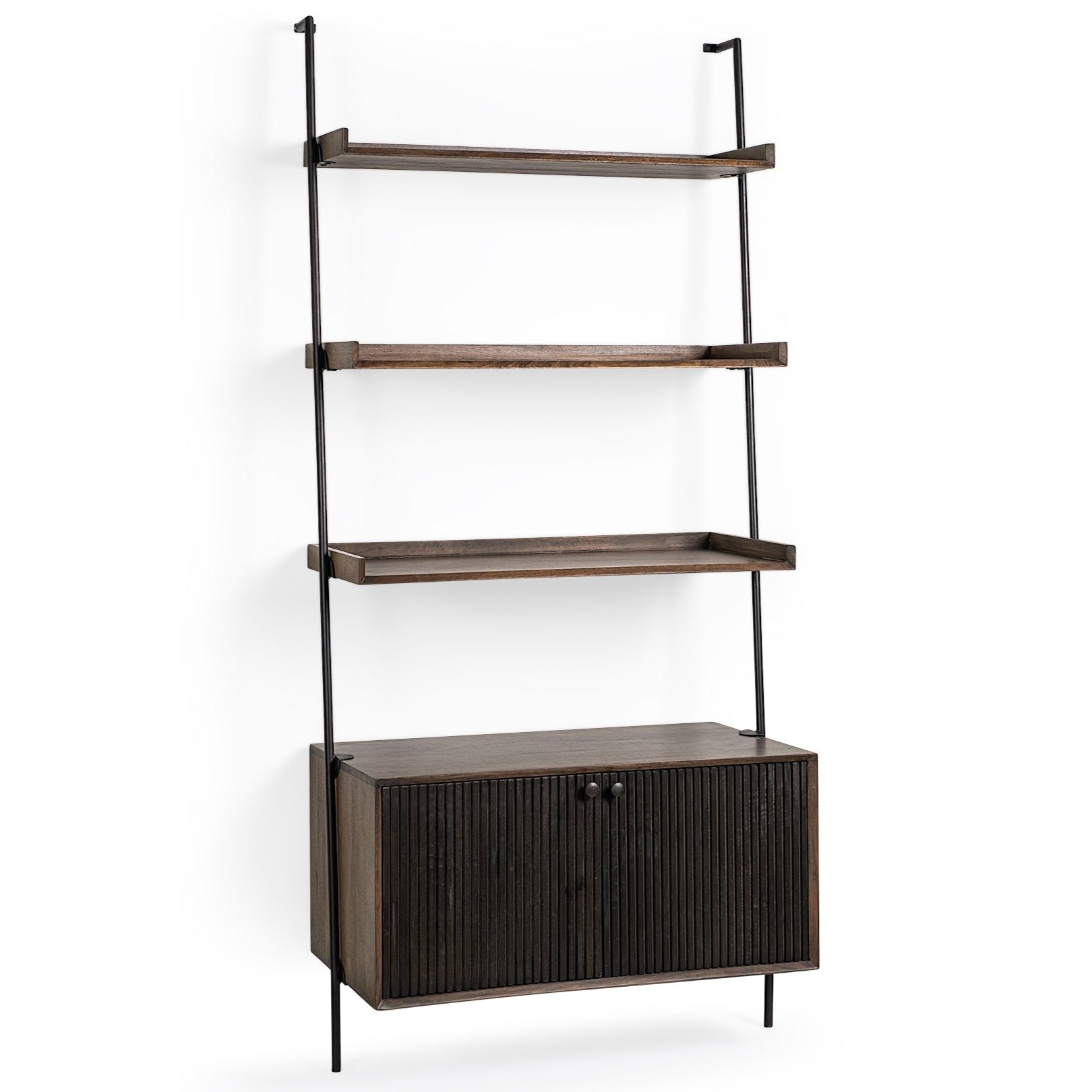 Grace Three Shelves Wooden Shelving Unit-Etageres-Mercana-LOOMLAN