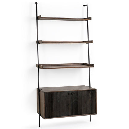 Grace Three Shelves Wooden Shelving Unit-Etageres-Mercana-LOOMLAN