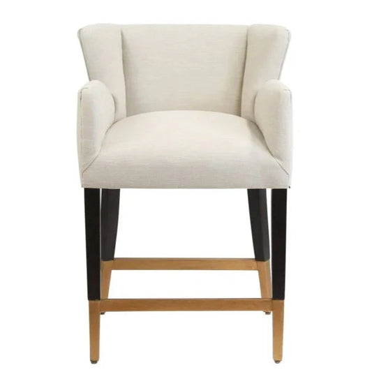 Grace White Fabric Counter Stool - LOOMLAN - Peninsula Home - Poufs and Stools