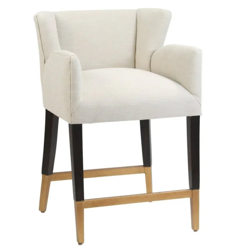 Grace White Fabric Counter Stool - LOOMLAN - Peninsula Home - Poufs and Stools