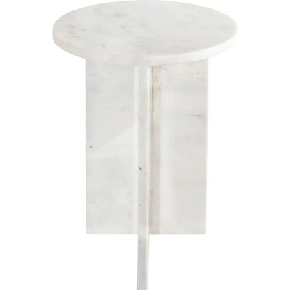 Grace White Marble Round Accent Table - LOOMLAN - Moe's Home - Side Tables