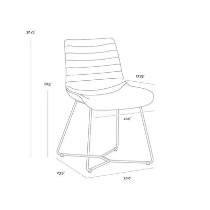 Gracen Leather Armless Dining Chair - LOOMLAN - SUNPAN - Dining Chairs