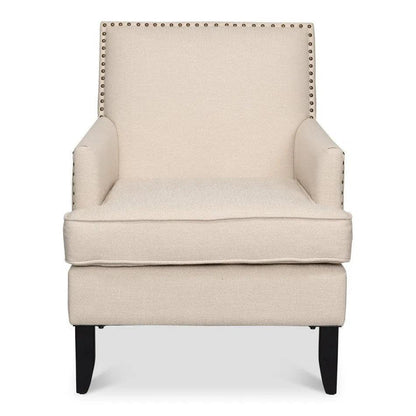 Grady Accent Chair Cream Linen Fabric - LOOMLAN - Sarreid - Accent Chairs