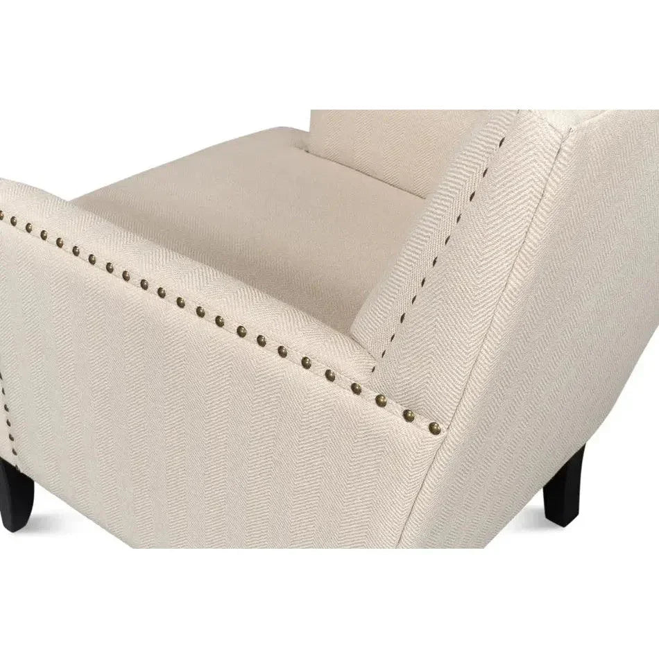Grady Accent Chair Cream Linen Fabric - LOOMLAN - Sarreid - Accent Chairs