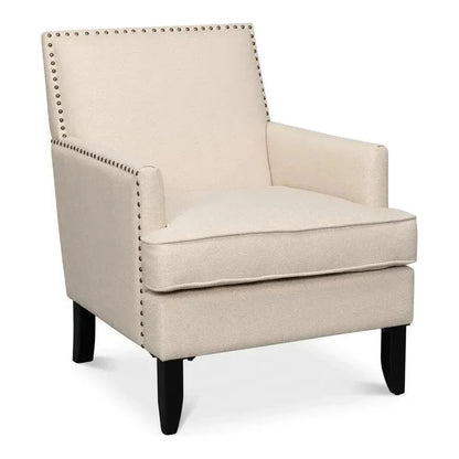 Grady Accent Chair Cream Linen Fabric - LOOMLAN - Sarreid - Accent Chairs