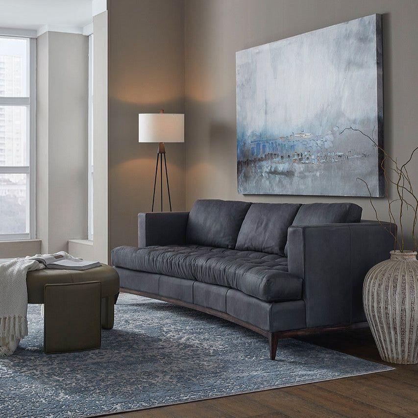 Gramercy Leather Round Ottoman - LOOMLAN - Olivia + Quinn - Ottomans