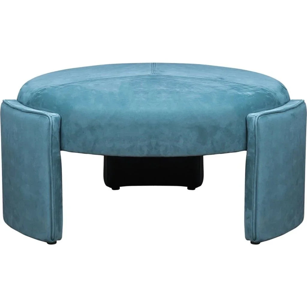 Gramercy Leather Round Ottoman - LOOMLAN - Olivia + Quinn - Ottomans
