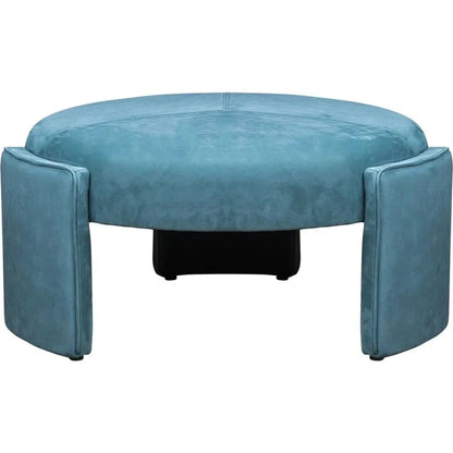 Gramercy Leather Round Ottoman - LOOMLAN - Olivia + Quinn - Ottomans