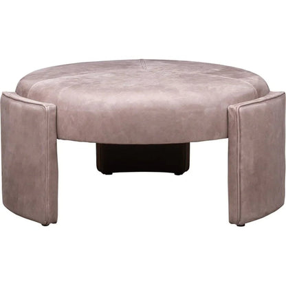 Gramercy Leather Round Ottoman - LOOMLAN - Olivia + Quinn - Ottomans