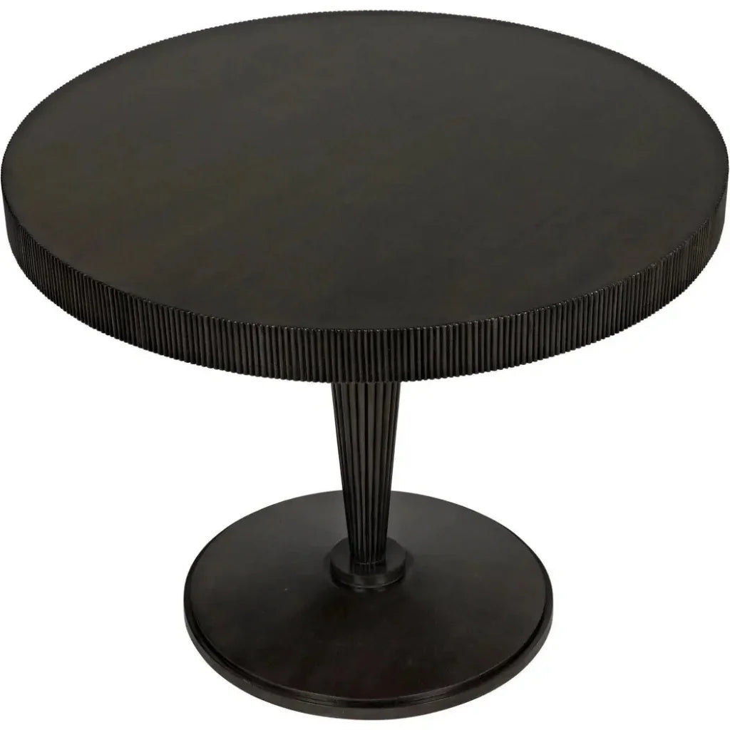 Granada Wood Black Round Dining Table-Dining Tables-Noir-LOOMLAN