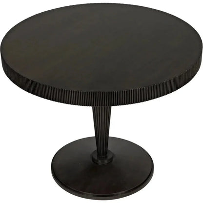 Granada Wood Black Round Dining Table-Dining Tables-Noir-LOOMLAN