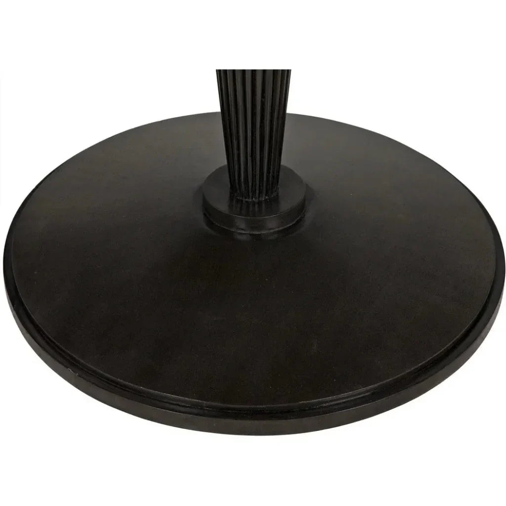 Granada Wood Black Round Dining Table-Dining Tables-Noir-LOOMLAN