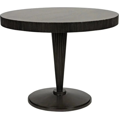 Granada Wood Black Round Dining Table-Dining Tables-Noir-LOOMLAN