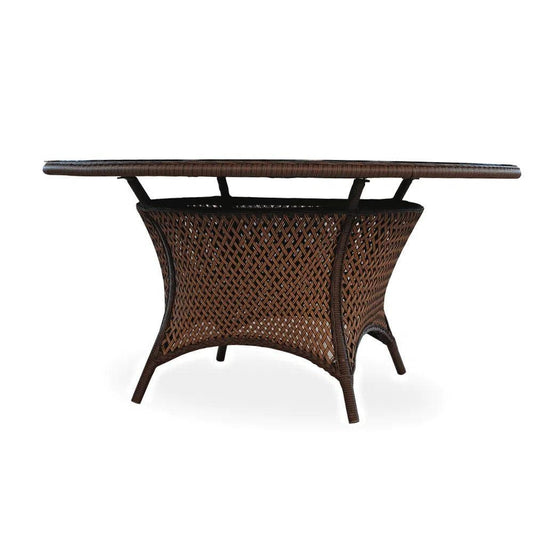 Grand Traverse Round Dining Table Umbrella Holder-Outdoor Dining Tables-Lloyd Flanders-LOOMLAN