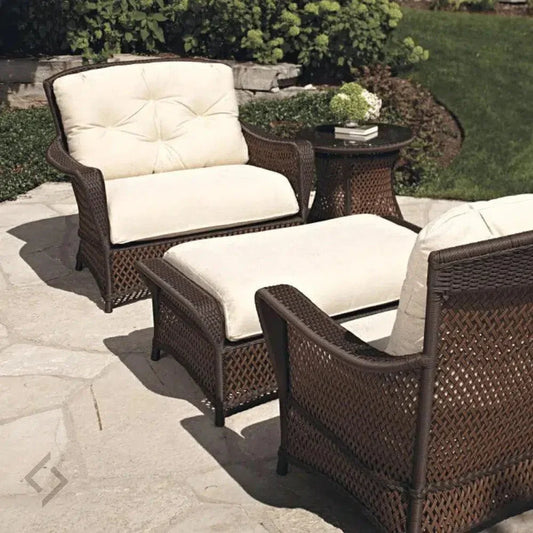 Grand Traverse Outdoor Chair & A Half Ottoman 4PC Set-Outdoor Lounge Sets-Lloyd Flanders-LOOMLAN