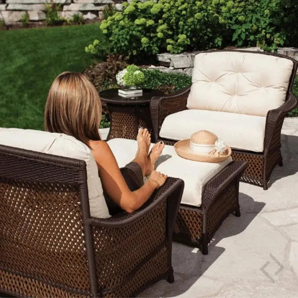 Grand Traverse Patio Large Ottoman Sunbrella Cushions-Outdoor Ottomans-Lloyd Flanders-LOOMLAN