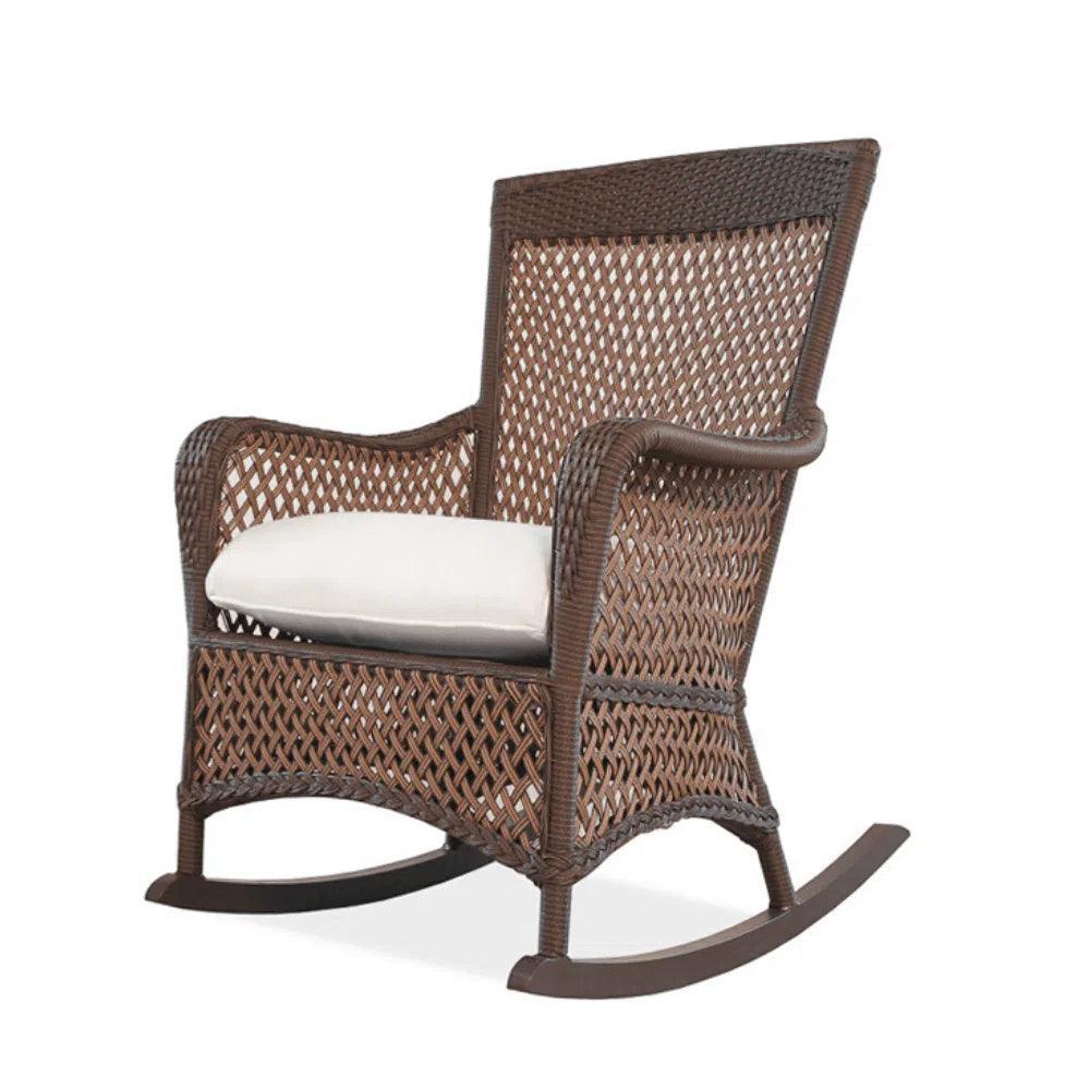 Grand Traverse Porch Rocker Sunbrella Cushions-Outdoor Accent Chairs-Lloyd Flanders-LOOMLAN