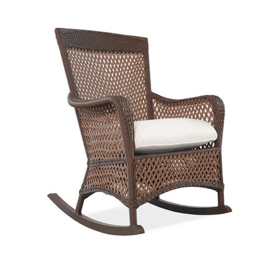 Grand Traverse Porch Rocker Sunbrella Cushions-Outdoor Accent Chairs-Lloyd Flanders-LOOMLAN