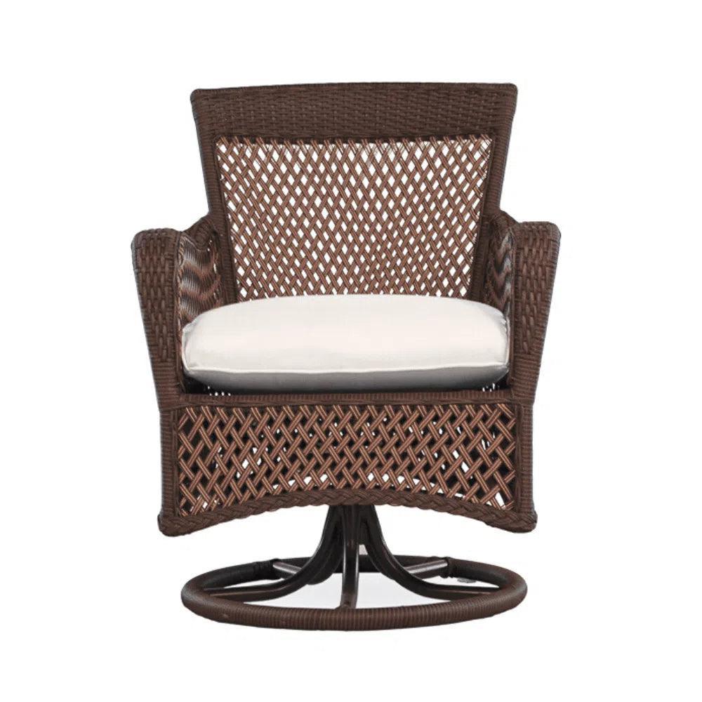 Grand Traverse Swivel Dining Armchair Sunbrella-Outdoor Dining Chairs-Lloyd Flanders-LOOMLAN