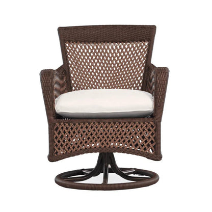Grand Traverse Swivel Dining Armchair Sunbrella-Outdoor Dining Chairs-Lloyd Flanders-LOOMLAN