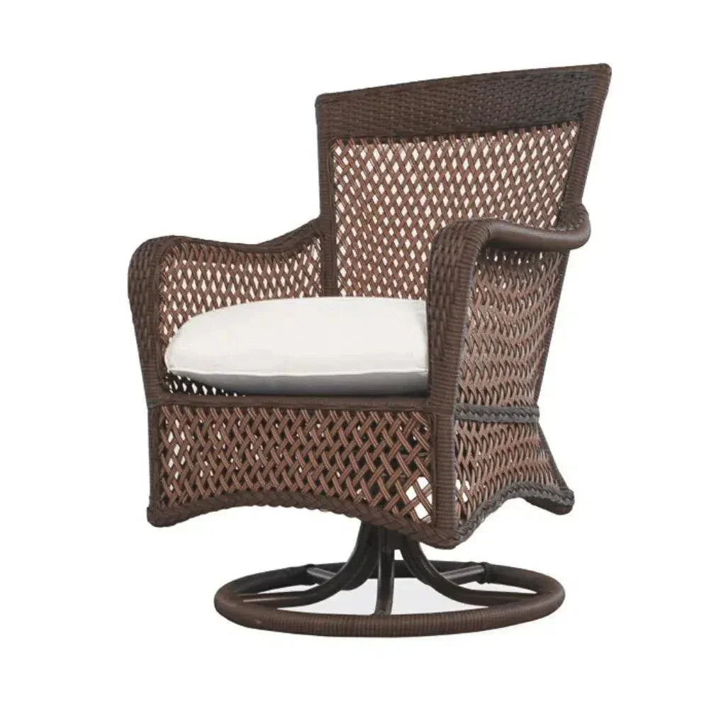 Grand Traverse Swivel Dining Armchair Sunbrella-Outdoor Dining Chairs-Lloyd Flanders-LOOMLAN