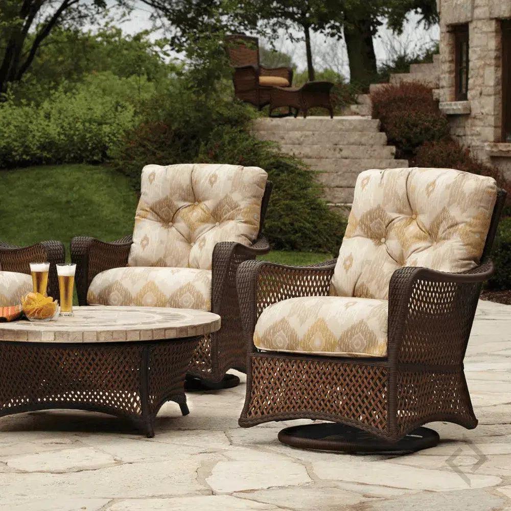Grand Traverse Swivel Glider Lounge Chair Sunbrella-Outdoor Lounge Chairs-Lloyd Flanders-LOOMLAN