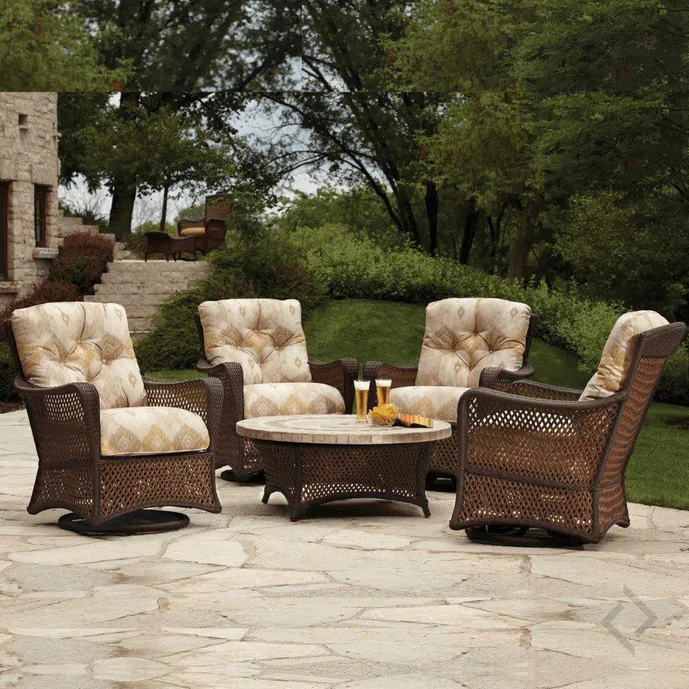 Grand Traverse Swivel Glider Lounge Chair Sunbrella-Outdoor Lounge Chairs-Lloyd Flanders-LOOMLAN