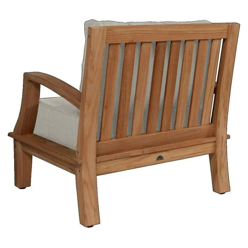 Grande Teak Club Chair Sunbrella Cushion-Outdoor Accent Chairs-HiTeak-LOOMLAN