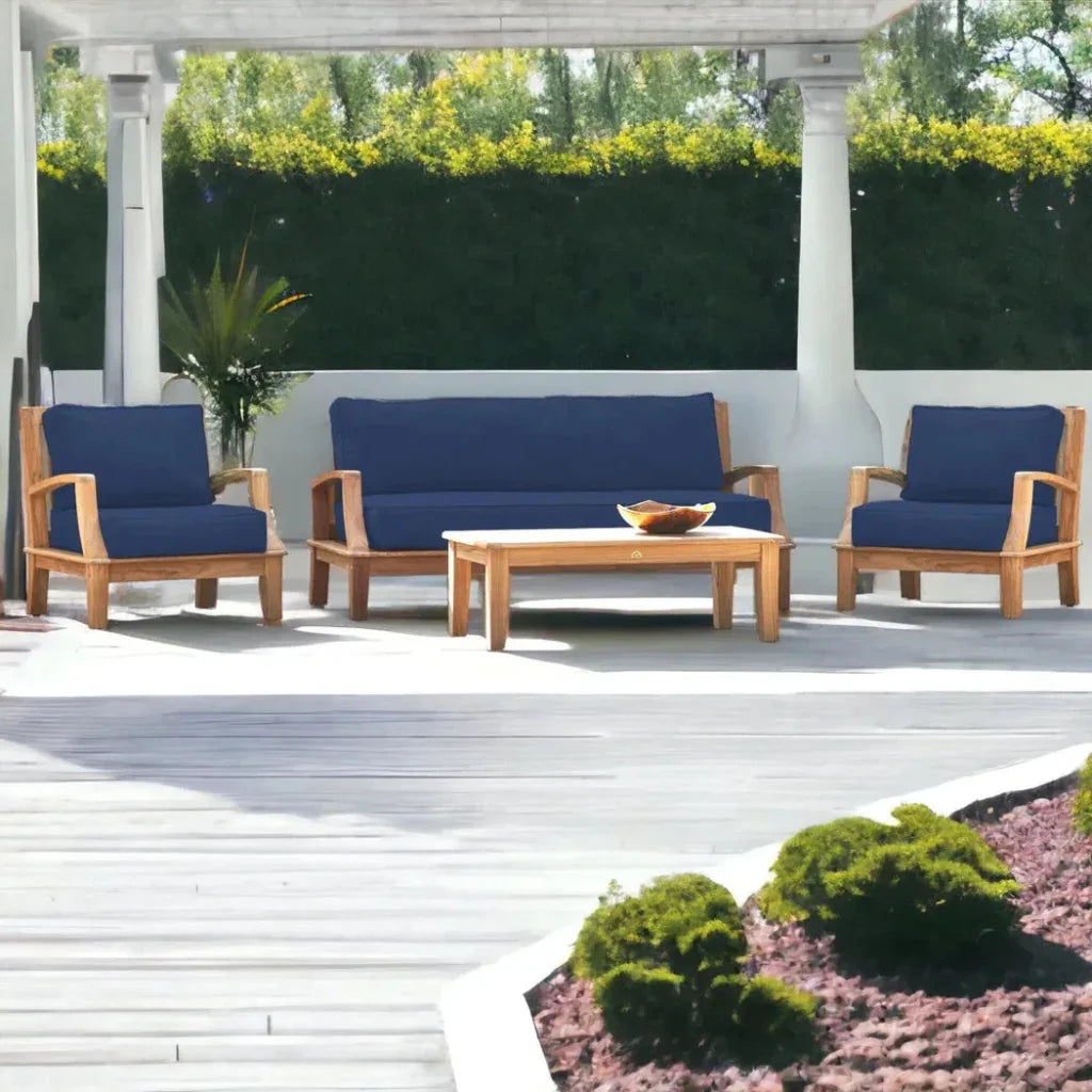 Grande Teak Deep Outdoor Couch Sunbrella Cushion - LOOMLAN - HiTeak - Outdoor Sofas & Loveseats