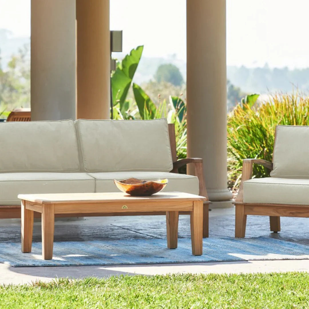 Grande Teak Deep Outdoor Couch Sunbrella Cushion