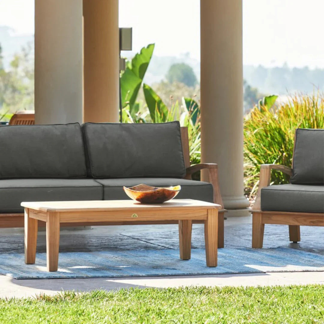 Grande Teak Deep Outdoor Couch Sunbrella Cushion