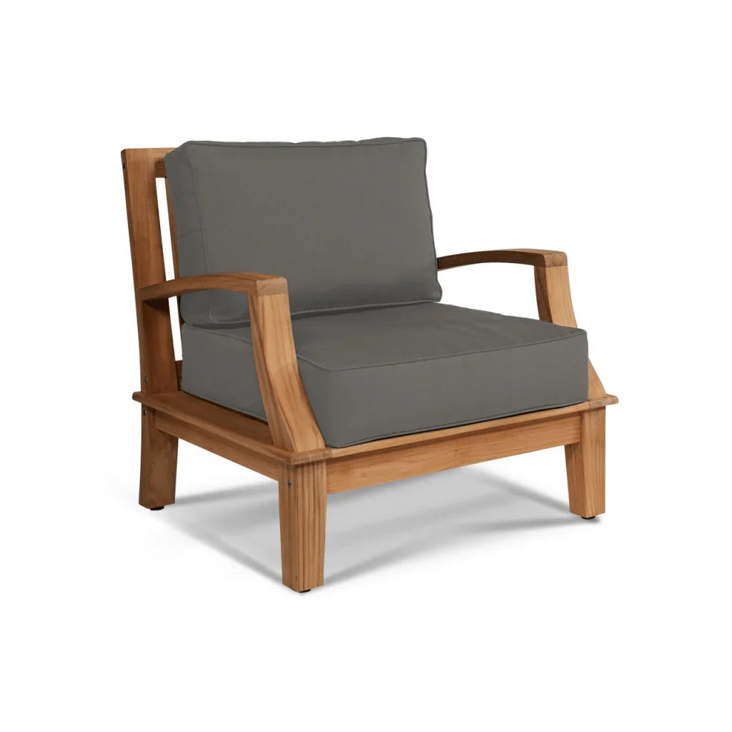 Grande Teak Patio Deep Sofa Set with Sunbrella 4PC - LOOMLAN - HiTeak - Outdoor Sofas & Loveseats